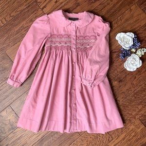 💐Copper Key Smocked Corduroy Dress